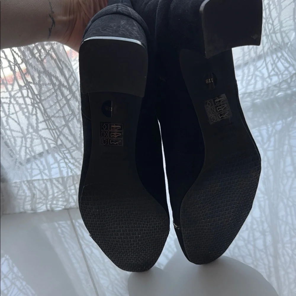 Stuart Weitzman Black Suede Ankle Boots